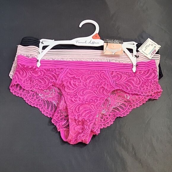 BNW FRENCH AFFAIR BOYLEG THREE PACK LACE CUTOUT EMBROIDERY PANTIE SETS - Picture 3 of 16